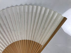 Japanese Paper Folding Fan Vtg Sensu Bamboo Frame Purple Wisteria Flowers 5D52-AD - Fan-chidorivintage.com