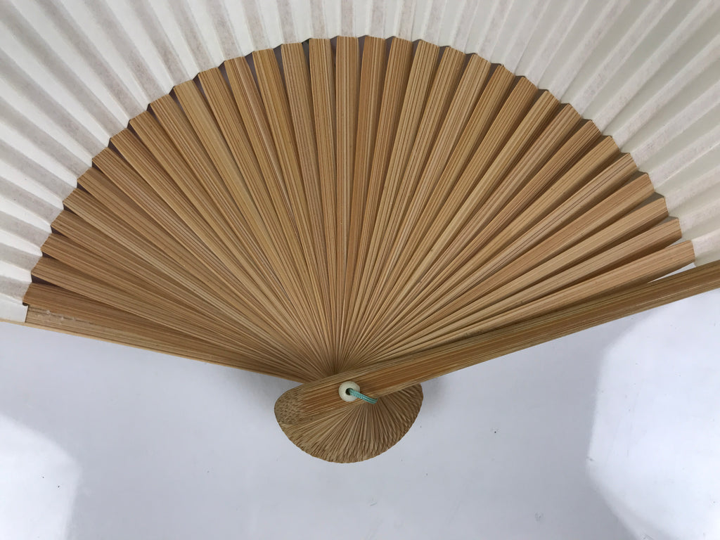 Japanese Paper Folding Fan Vtg Sensu Bamboo Frame Purple Wisteria Flowers 5D52-AD - Fan-chidorivintage.com