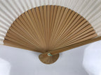 Japanese Paper Folding Fan Vtg Sensu Bamboo Frame Purple Wisteria Flowers 5D52-AD - Fan-chidorivintage.com