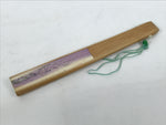 Japanese Paper Folding Fan Vtg Sensu Bamboo Frame Purple Wisteria Flowers 5D52-AD - Fan-chidorivintage.com