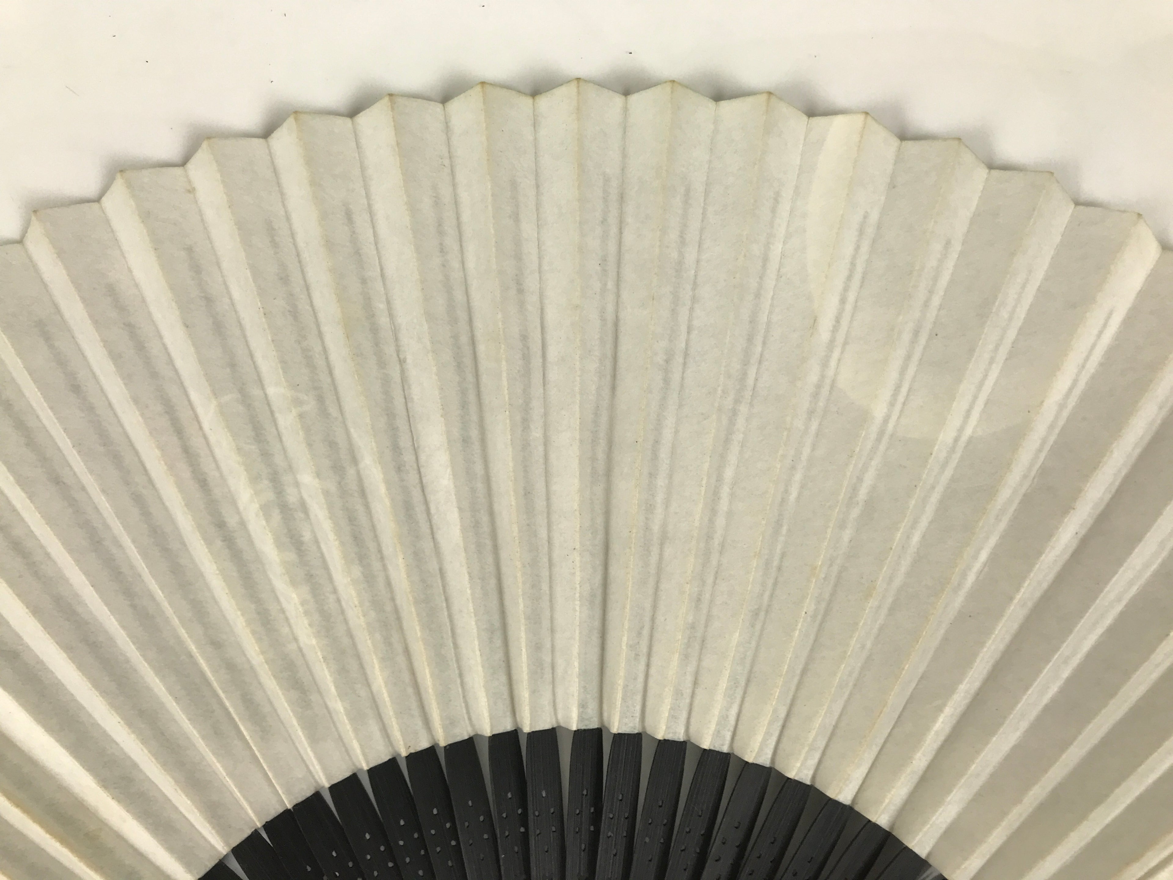 Japanese Paper Folding Fan Sensu Vtg Bamboo Frame Dark Blue Moon Kanji 5D98-AD - Fan-chidorivintage.com
