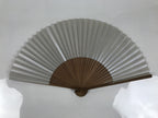 Japanese Paper Folding Fan Vtg Sensu Bamboo Frame Silver Plants Dragonfly 5D53-AD - Fan-chidorivintage.com