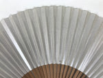 Japanese Paper Folding Fan Vtg Sensu Bamboo Frame Silver Plants Dragonfly 5D53-AD - Fan-chidorivintage.com