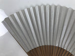 Japanese Paper Folding Fan Vtg Sensu Bamboo Frame Silver Plants Dragonfly 5D53-AD - Fan-chidorivintage.com