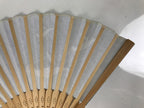 Japanese Paper Folding Fan Vtg Sensu Bamboo Cutout Frame Penguins Blue 5D54-AD - Fan-chidorivintage.com