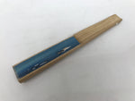 Japanese Paper Folding Fan Vtg Sensu Bamboo Cutout Frame Penguins Blue 5D54-AD - Fan-chidorivintage.com