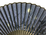 Japanese Fabric Folding Fan Sensu Vtg Bamboo Frame Evening Fireflies Blue 5D58-AD - Fan-chidorivintage.com