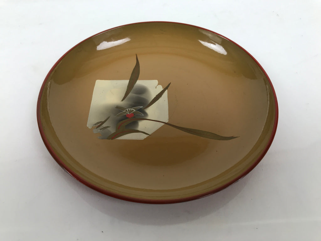 Japanese Lacquer Replica Resin Meimeizara Small Plate Tea Ceremony Floral L655-KT - Lacquerware-chidorivintage.com