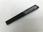 Japanese Fabric Folding Fan Sensu Vtg Black Bamboo Frame Purple Iris Flower 5D59-AD - Fan-chidorivintage.com