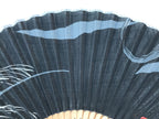 Japanese Fabric Folding Fan Sensu Vtg Bamboo Frame Evening Scene Black 5D60-AD - Fan-chidorivintage.com