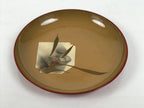 Japanese Lacquer Replica Resin Meimeizara Small Plate Tea Ceremony Floral L656-KT - Lacquerware-chidorivintage.com
