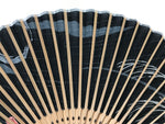 Japanese Fabric Folding Fan Sensu Vtg Bamboo Frame Evening Scene Black 5D60-AD - Fan-chidorivintage.com