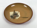 Japanese Lacquer Replica Resin Meimeizara Small Plate Tea Ceremony Floral L658-KT - Lacquerware-chidorivintage.com