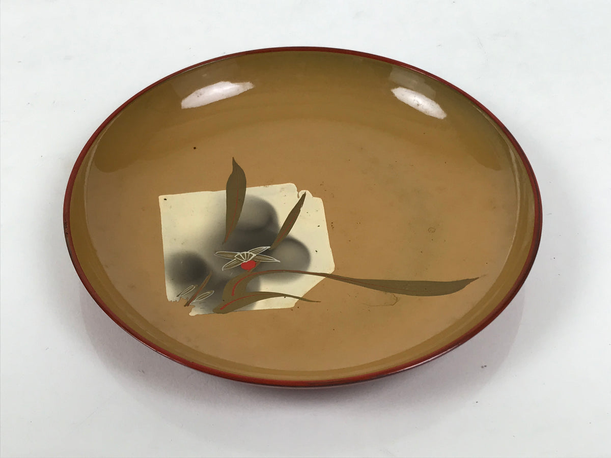 Japanese Lacquer Replica Resin Meimeizara Small Plate Tea Ceremony Floral L658-KT - Lacquerware-chidorivintage.com