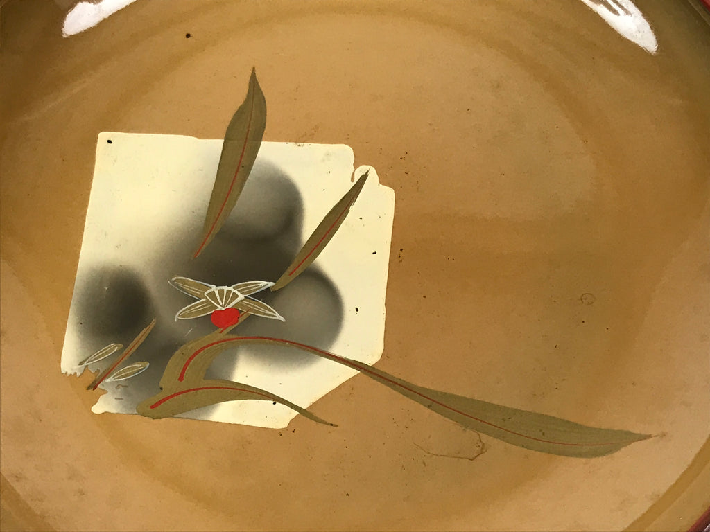 Japanese Lacquer Replica Resin Meimeizara Small Plate Tea Ceremony Floral L658-KT - Lacquerware-chidorivintage.com