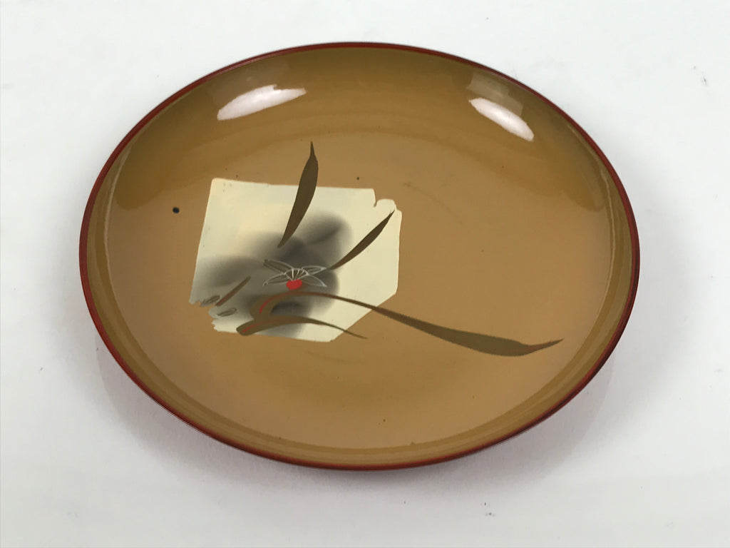 Japanese Lacquer Replica Resin Meimeizara Small Plate Tea Ceremony Floral L659-KT - Lacquerware-chidorivintage.com