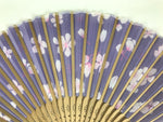 Japanese Fabric Folding Fan Sensu Vtg Bamboo Frame Cherry Blossoms Purple 5D61-AD - Fan-chidorivintage.com