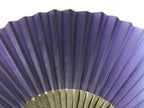 Japanese Fabric Folding Fan Sensu Vtg Bamboo Frame Purple Blue Gradient 5D62-AD - Fan-chidorivintage.com