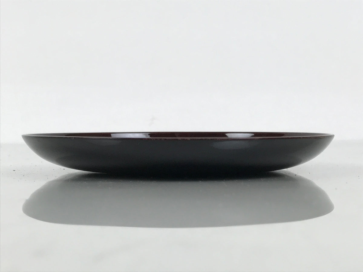 Japanese Lacquered Wooden Meimeizara Small Plate Vtg Tea Ceremony Brown L646-KT - Lacquerware-chidorivintage.com