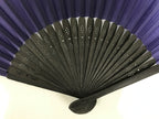 Japanese Fabric Folding Fan Sensu Vtg Bamboo Frame Purple Blue Gradient 5D62-AD - Fan-chidorivintage.com