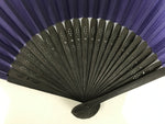 Japanese Fabric Folding Fan Sensu Vtg Bamboo Frame Purple Blue Gradient 5D62-AD - Fan-chidorivintage.com