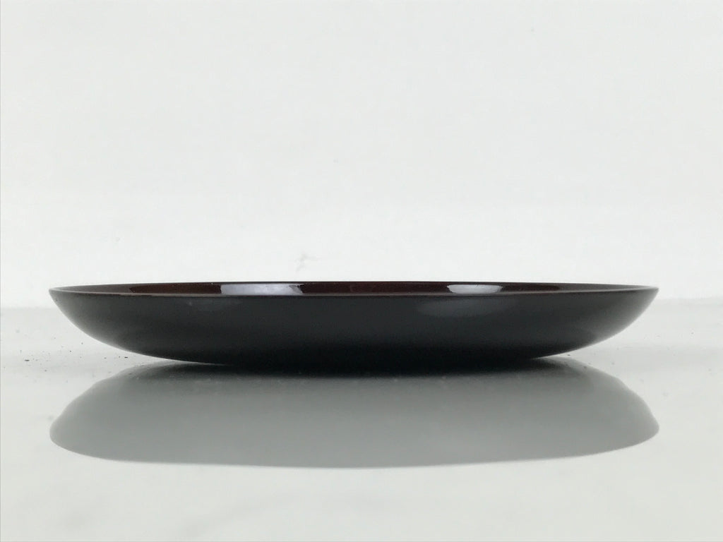 Japanese Lacquered Wooden Meimeizara Small Plate Vtg Tea Ceremony Brown L646-KT - Lacquerware-chidorivintage.com