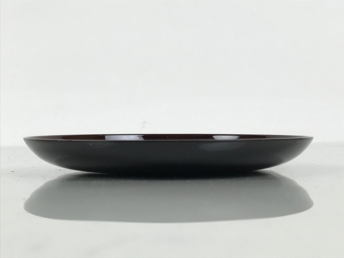 Japanese Lacquered Wooden Meimeizara Small Plate Vtg Tea Ceremony Brown L646-KT - Lacquerware-chidorivintage.com