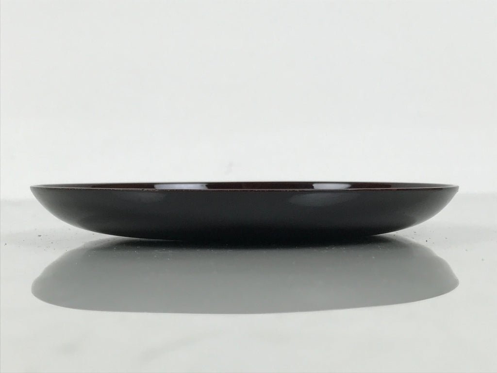 Japanese Lacquered Wooden Meimeizara Small Plate Vtg Tea Ceremony Brown L646-KT - Lacquerware-chidorivintage.com