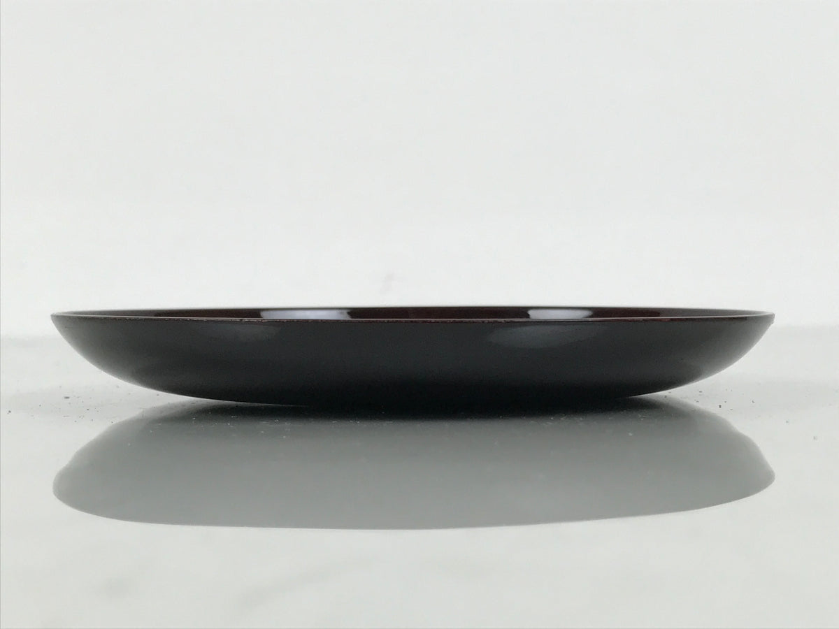 Japanese Lacquered Wooden Meimeizara Small Plate Vtg Tea Ceremony Brown L646-KT - Lacquerware-chidorivintage.com