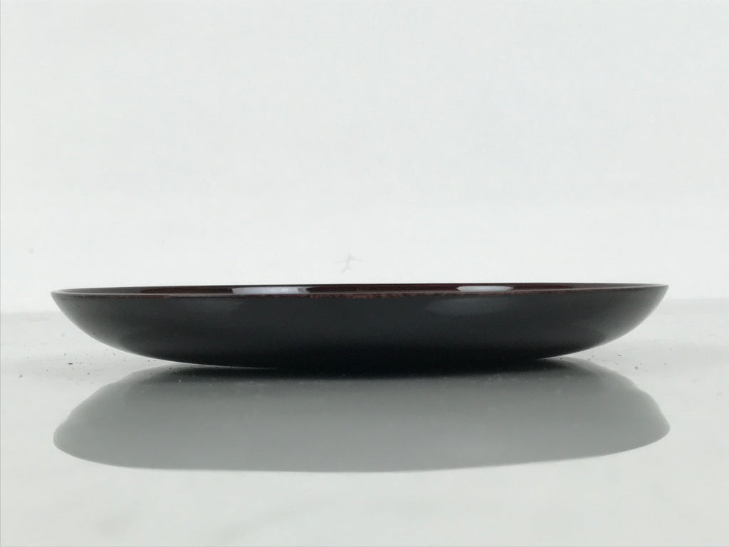 Japanese Lacquered Wooden Meimeizara Small Plate Vtg Tea Ceremony Brown L646-KT - Lacquerware-chidorivintage.com