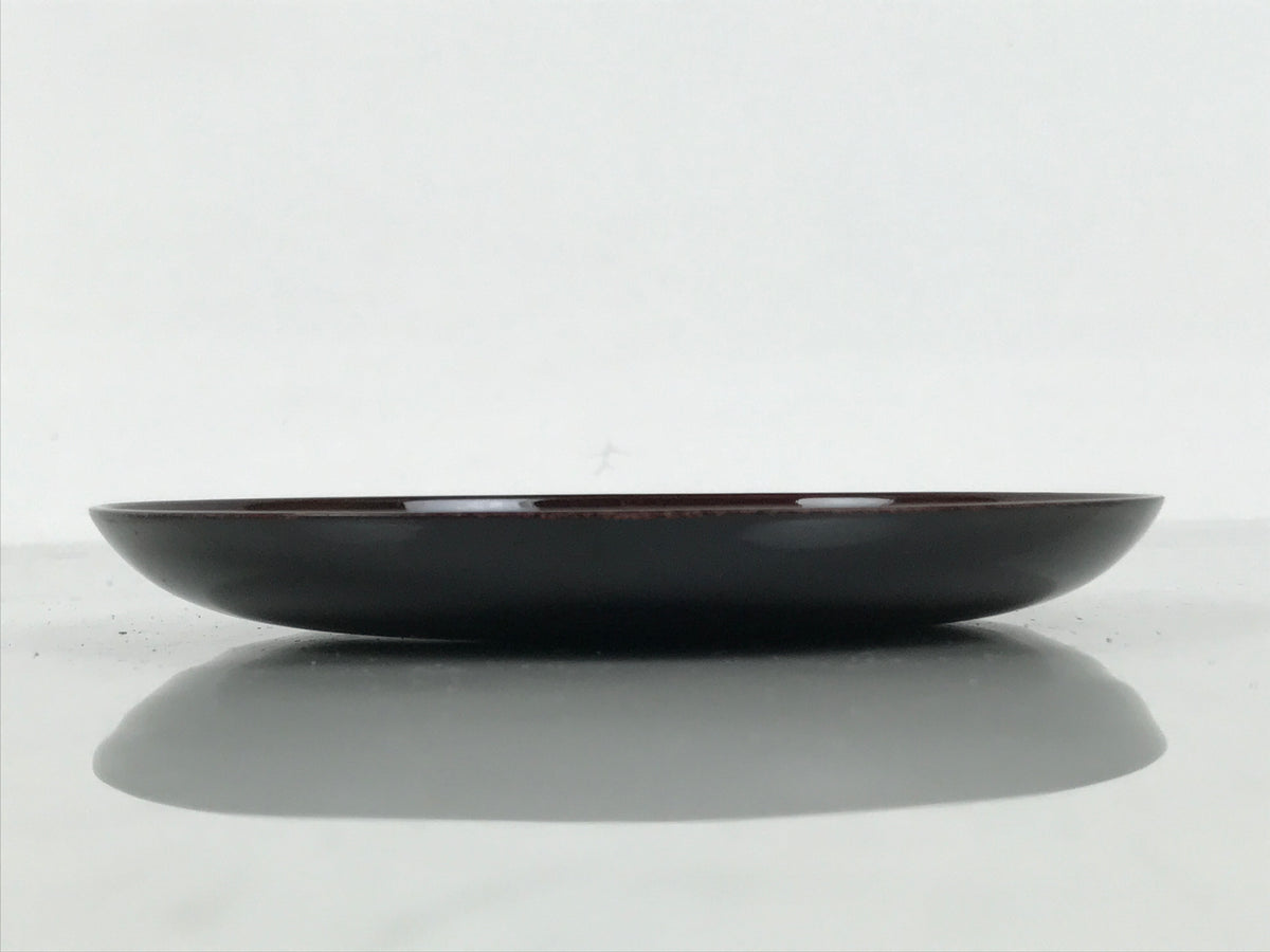 Japanese Lacquered Wooden Meimeizara Small Plate Vtg Tea Ceremony Brown L646-KT - Lacquerware-chidorivintage.com