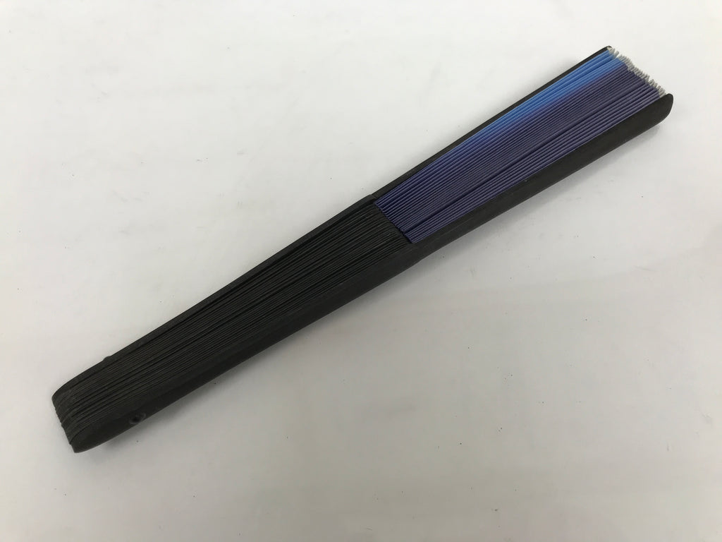 Japanese Fabric Folding Fan Sensu Vtg Bamboo Frame Purple Blue Gradient 5D62-AD - Fan-chidorivintage.com