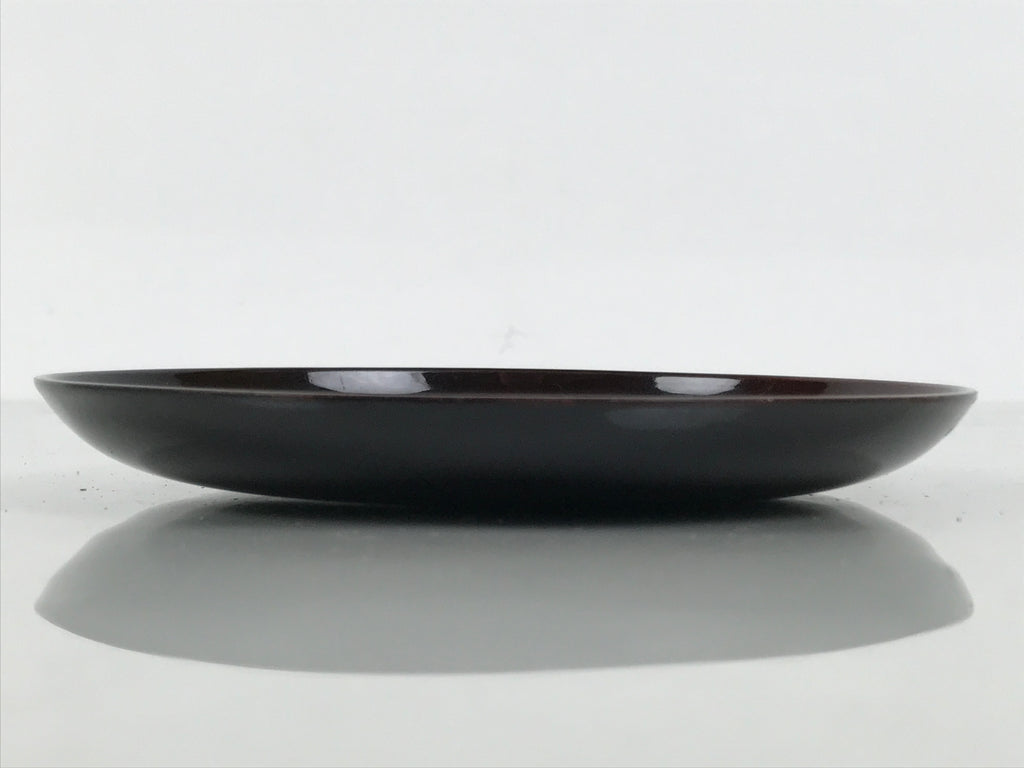Japanese Lacquered Wooden Meimeizara Small Plate Vtg Tea Ceremony Brown L647-KT - Lacquerware-chidorivintage.com