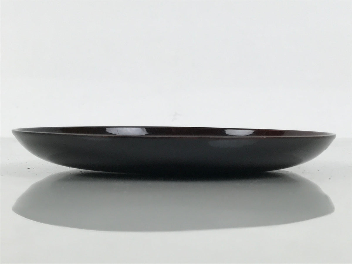 Japanese Lacquered Wooden Meimeizara Small Plate Vtg Tea Ceremony Brown L647-KT - Lacquerware-chidorivintage.com