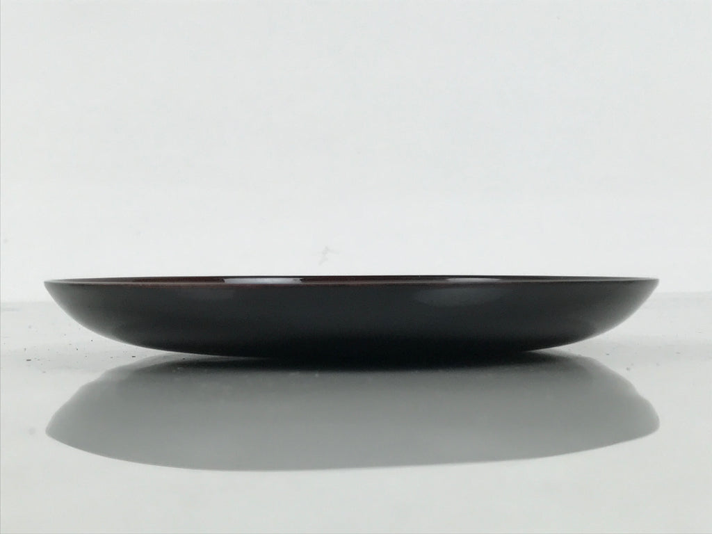 Japanese Lacquered Wooden Meimeizara Small Plate Vtg Tea Ceremony Brown L647-KT - Lacquerware-chidorivintage.com