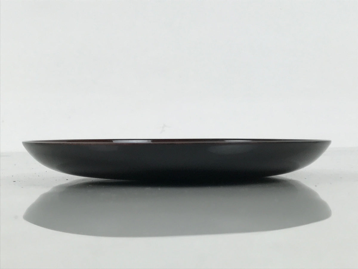 Japanese Lacquered Wooden Meimeizara Small Plate Vtg Tea Ceremony Brown L647-KT - Lacquerware-chidorivintage.com