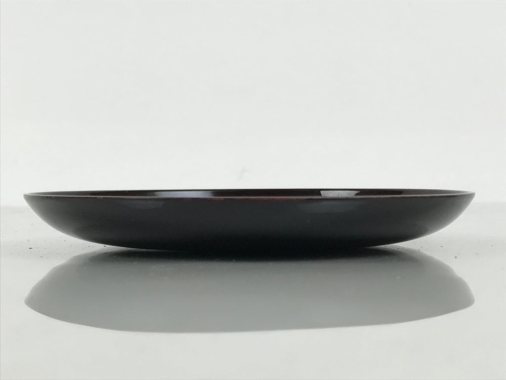 Japanese Lacquered Wooden Meimeizara Small Plate Vtg Tea Ceremony Brown L647-KT - Lacquerware-chidorivintage.com