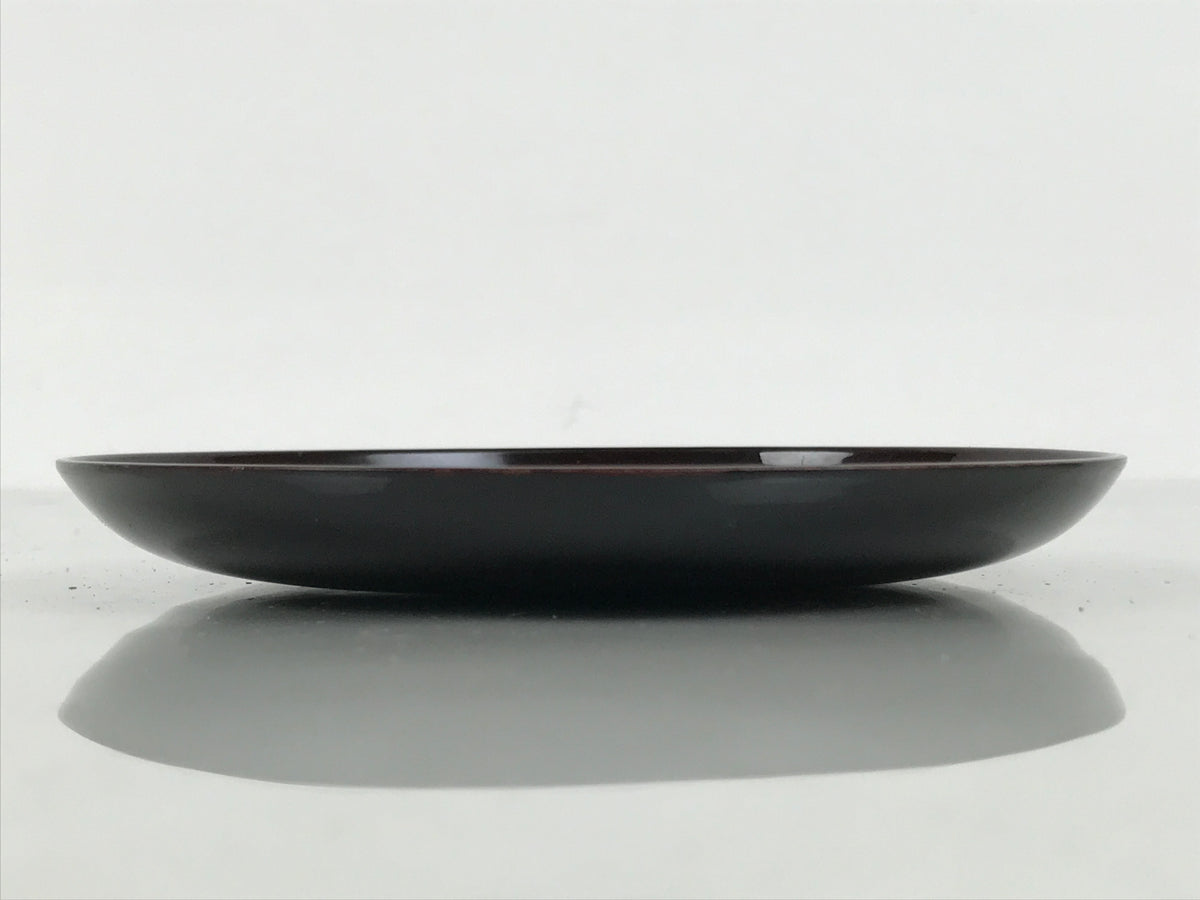 Japanese Lacquered Wooden Meimeizara Small Plate Vtg Tea Ceremony Brown L647-KT - Lacquerware-chidorivintage.com