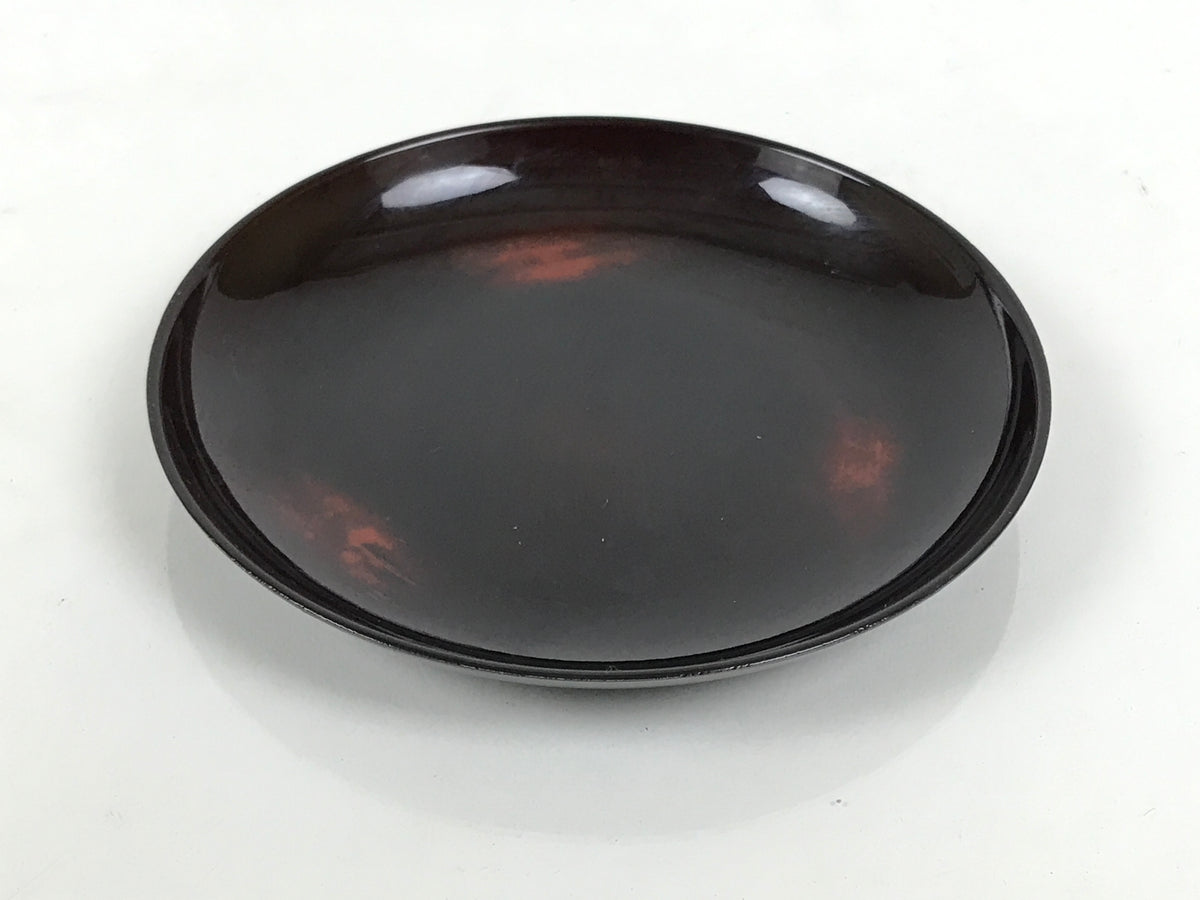 Japanese Lacquered Wooden Meimeizara Small Plate Vtg Tea Ceremony Brown L648-KT - Lacquerware-chidorivintage.com