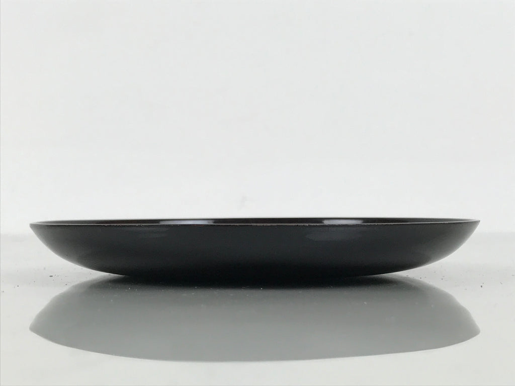 Japanese Lacquered Wooden Meimeizara Small Plate Vtg Tea Ceremony Brown L648-KT - Lacquerware-chidorivintage.com