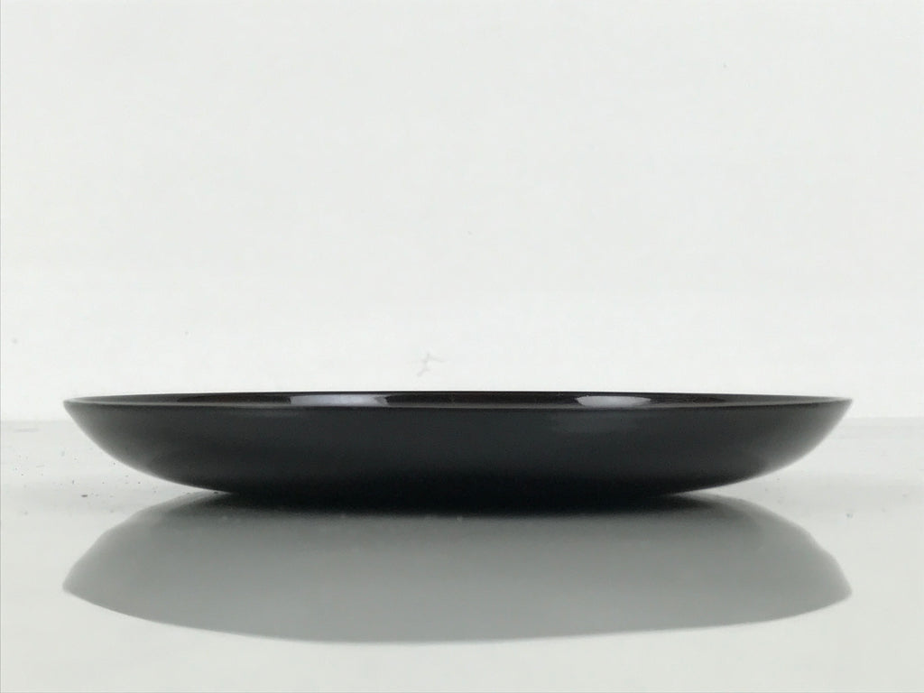 Japanese Lacquered Wooden Meimeizara Small Plate Vtg Tea Ceremony Brown L648-KT - Lacquerware-chidorivintage.com