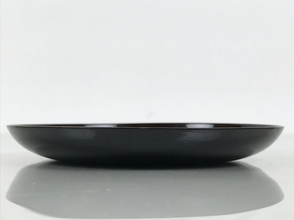 Japanese Lacquered Wooden Meimeizara Small Plate Vtg Tea Ceremony Brown L649-KT - Lacquerware-chidorivintage.com
