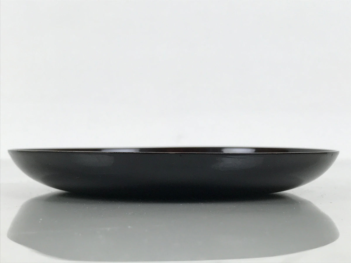 Japanese Lacquered Wooden Meimeizara Small Plate Vtg Tea Ceremony Brown L649-KT - Lacquerware-chidorivintage.com