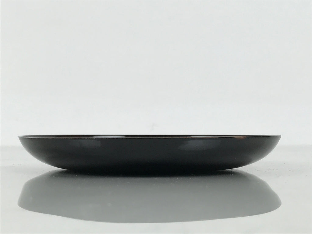 Japanese Lacquered Wooden Meimeizara Small Plate Vtg Tea Ceremony Brown L649-KT - Lacquerware-chidorivintage.com