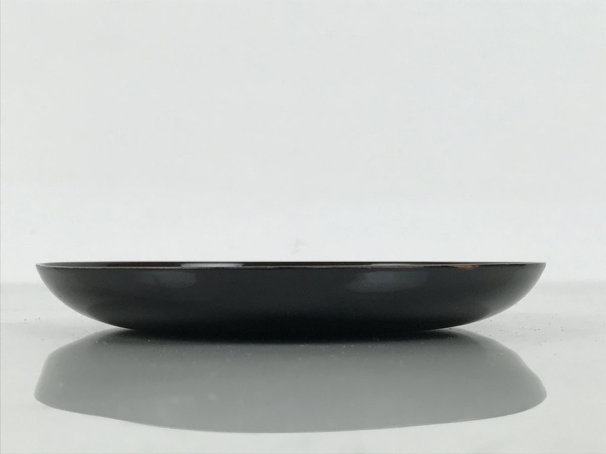 Japanese Lacquered Wooden Meimeizara Small Plate Vtg Tea Ceremony Brown L649-KT - Lacquerware-chidorivintage.com