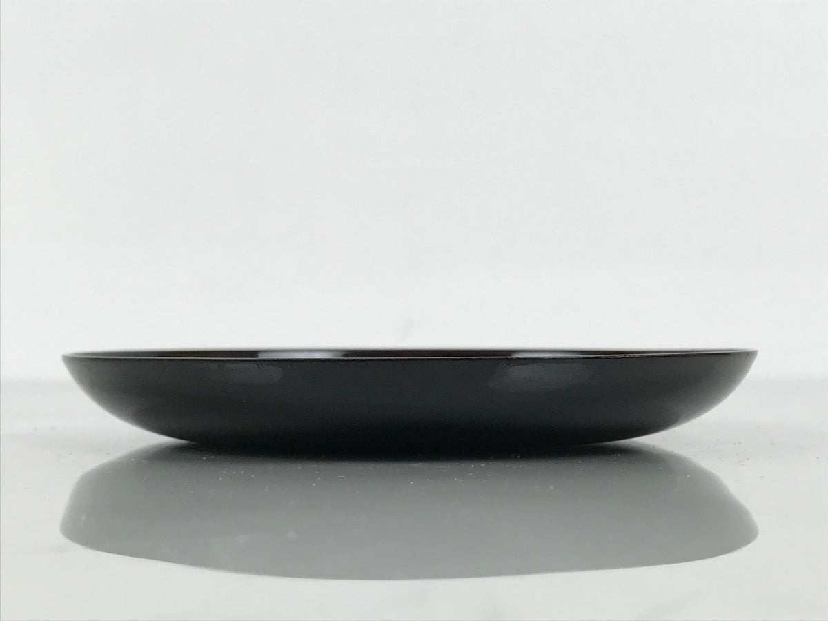 Japanese Lacquered Wooden Meimeizara Small Plate Vtg Tea Ceremony Brown L649-KT - Lacquerware-chidorivintage.com