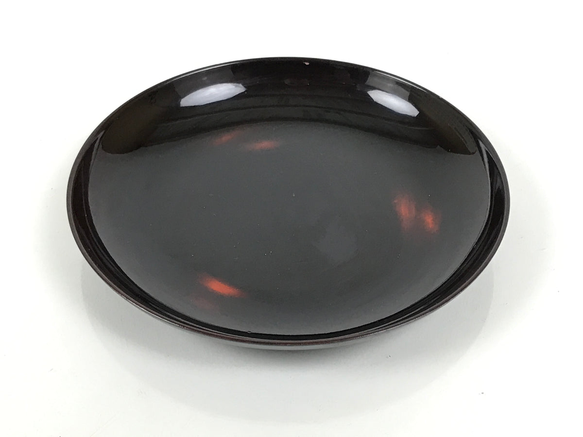 Japanese Lacquered Wooden Meimeizara Small Plate Vtg Tea Ceremony Brown L645-KT - Lacquerware-chidorivintage.com