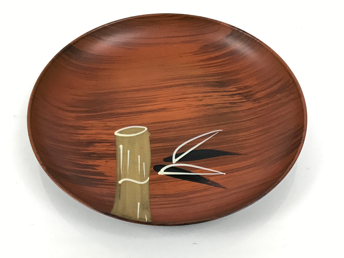 Japanese Lacquer Replica Resin Meimeizara Small Plate Tea Ceremony Bamboo L650-KT - Lacquerware-chidorivintage.com