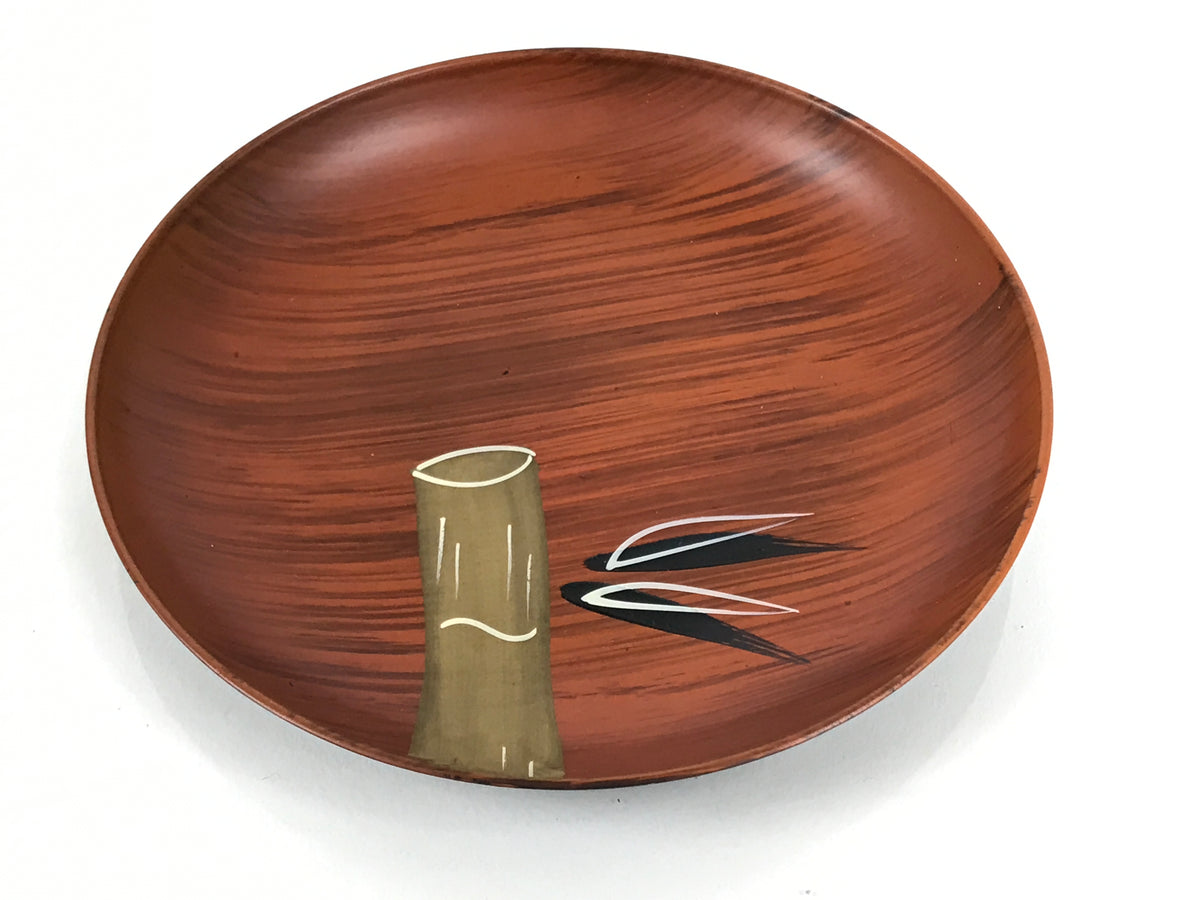 Japanese Lacquer Replica Resin Meimeizara Small Plate Tea Ceremony Bamboo L651-KT - Lacquerware-chidorivintage.com