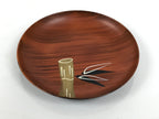 Japanese Lacquer Replica Resin Meimeizara Small Plate Tea Ceremony Bamboo L652-KT - Lacquerware-chidorivintage.com